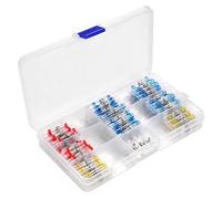 MPYJDTOI Assortiment de cosses thermorétractables, Manchons à souder isolés et étanches, connecteurs Bout à Bout for Fils électriques, polyoléfine(50PCS with Box)