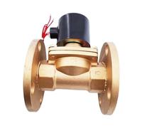 MPYJDTOI DN32 DN40 DN50 2 Way Air Gas Water Valve Brass/Stainless Solenoid 1-1/2 inch Normally Close Large Flange(DN50,AC110V_Brass Body)