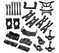 MQAIBENG Fusées D'essieu C Moyeux Bras De Suspension Cloison for Losi Micro B Mises À Niveau Pièces 1/24 Accessoires Voiture Rc(Zwart)