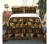 MQBHJI Housse De Couette 220X240 CM 3D Peinture De Style Africain - Parure De Lit Adulte en Microfibre 2 Personnes avec Fermeture Éclair, Housse Couette Imprimé avec 2 Taies d'oreiller 65X65 CM