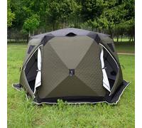 MQDLJSE Abri de pêche sur Glace isolé pour 5 à 8 Personnes, Tente de pêche sur Glace Portable et Pliable avec Sac de Transport, Deux Portes et Six fenêtres pour des températures Basses jus