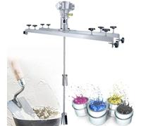 MQDLJSE Agitateur pneumatique pour cuve IBC, mélangeur pneumatique pour cuve de 1 Tonne, mélangeur de Peinture, hélice Repliable, avec Support de Suspension, portée télescopique 75-120 cm,