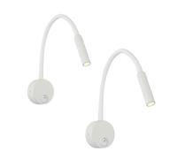 MQDLJSE Appliques murales LED d'intérieur, Spots encastrés, Lampe de Chevet incurvée Douce 3W, veilleuse de Lecture avec Interrupteur à Bouton pour Chambres, Salon (Lot de 2, lumière neutr