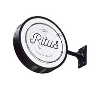 MQDLJSE Caisson Lumineux LED Rond étanche pour extérieur, Panneau publicitaire Double Face, Panneaux Lumineux de Projection pour publicité au détail, Bar, hôtel, Entreprise