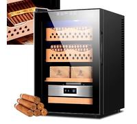 MQDLJSE Cave à cigares électrique avec tiroir et étagères en cèdre Espagnol - 50 l, contrôle de la température, réfrigérateur de 300 ML pour Hommes