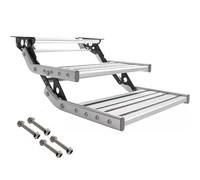 MQDLJSE Escaliers de Camping-Car, marches électriques automatiques/manuelles avec éclairage, pour Camping-Car, Caravane, Fourgon aménagé, remorque, 150 kg/330 lbs (Couleur : Manuel sans éc