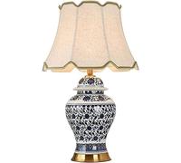 MQDLJSE Lampe de Table en Porcelaine Bleue et Blanche de Style Chinois Lampe de Pot de Gingembre Lampe de Table en céramique de Vase créatif Lampe de Table de décoration en céramique vinta