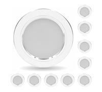 MQDLJSE Lot de 10 Spots LED encastrables 220 V pour Plafond 5 W, 9 W, 12 W, Panneau Lumineux Rond 15 W, 18 W, éclairage intérieur, Blanc Chaud, 9 W, Blanc