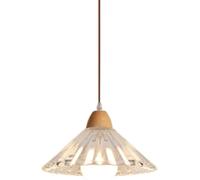 MQDLJSE Lustre Japonais Silencieux, Lampe Suspendue à Une tête E27, luminaires en métal et Verre à Fleurs, Suspension pour Chambre et Salon, Lampe de Plafond à LED