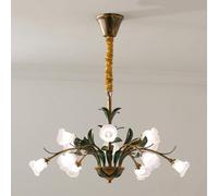 MQDLJSE Lustre Vintage en Verre à 12 lumières, Style Ferme, Style Antique, luminaire Suspendu, idéal pour Un Hall d'entrée, Une Table à Manger, Une Chambre à Coucher, Un Salon, Une Cuisine