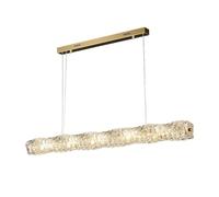 MQDLJSE Lustres linéaires en Cristal, Suspension rectangulaire Vintage de Luxe, Lampe LED à intensité Variable 3 Couleurs pour îlot de Cuisine et Restaurant (doré)