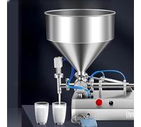 MQDLJSE Machine de Remplissage à trémie de Grande capacité (40 L), avec Dispositif pneumatique, pédale, buse de Remplissage Anti-Fuite, Erreur de Remplissage<1%, 5-40 ML