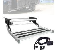 MQDLJSE Marches d'accès pour Camping-Car, marches Pliantes avec éclairage, Conception télescopique antidérapante pour Camping-Cars, fourgons aménagés et caravanes, supporte jusqu'à 150 kg/