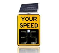 MQDLJSE Panneau de Vitesse Solaire numérique à LED, détecteur de Vitesse en Aluminium, Panneau d'avertissement de sécurité routière, Panneau de limitation de Vitesse, 50,8 x 68,6 cm