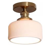 MQDLJSE Plafonnier en céramique Blanche, luminaire Semi-encastré en Laiton, Style Japonais, idéal pour Un Salon, Une Chambre, Une Cuisine, Un Couloir ou Un Hall d'entrée.