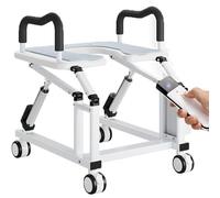 MQDLJSE Rehausseur de siège de Toilette électrique avec Angle de Levage de 29° et Roues universelles à 360°, Fauteuil releveur Automatique pour Personnes âgées et handicapées, arrêt instan