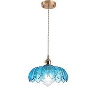 MQDLJSE Suspension de Style Ferme en Verre, luminaire Suspendu à Fleurs, Style rétro, luminaire à LED