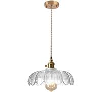 MQDLJSE Suspension de Style Ferme en Verre, luminaire Suspendu à Fleurs, Style rétro, luminaire à LED