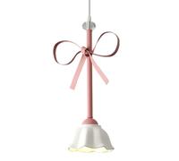 MQDLJSE Suspension en Verre à pétales en céramique Rose et Blanche pour Chambre d'enfant, Longue Lampe linéaire Verte, Lustre Floral, îlot de Cuisine, Table à Manger, Chambre d'enfant
