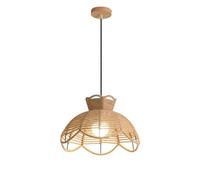 MQDLJSE Suspension Rustique en Corde de Chanvre, Lustre rétro en Forme de Panier de Fleurs, Lampe de Plafond en Bois d'hévéa forgé, Lanterne Suspendue Industrielle Vintage pour Chambre à c