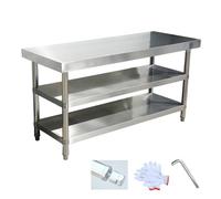 MQDLJSE Table de Cuisson en Acier Inoxydable, Plan de Travail de Cuisine, îlot de Cuisine à 3 étagères, pour la Maison, la Cuisine et la Salle à Manger (Couleur : Épais 100 * 50 * 80 Trois
