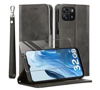 MQERYBV Coque pour Blackview Wave 6C/Blackview Oscal Flat 1C,avec Verre trempé Protection écran,Antichoc TPU Housse en Cuir PU Portefeuille Etui [Béquille] [Fentes pour Cartes],Flip Case - Noir