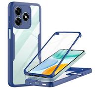 MQERYBV Coque pour Honor X5C/X5C Plus, Housse Transparent Antichoc avec Protection écran, 360° Full Body Protection Etui Robuste Double Face Bumper Anti-Scratch Intégrale Case-Bleu Nuit