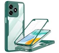 MQERYBV Coque pour Honor X5C/X5C Plus, Housse Transparent Antichoc avec Protection écran, 360° Full Body Protection Etui Robuste Double Face Bumper Anti-Scratch Intégrale Case-Vert Nuit