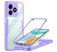 MQERYBV Coque pour Honor X5C/X5C Plus, Housse Transparent Antichoc avec Protection écran, 360° Full Body Protection Etui Robuste Double Face Bumper Anti-Scratch Intégrale Case-Violet