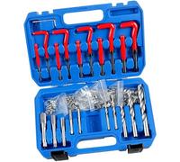 Mqetly Thread Repair Kit Complet pour Réparation D'Inserts Filetés Outils de Réfection Boîte de Rangement Alliage et PP Résistant Adapté Aux Garagistes et at