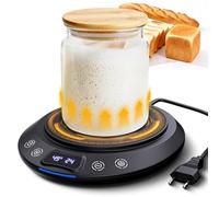 MQFORU Chauffe-levain, Thermostat précis à 1 °C près (21-49 °C), Tapis Chauffant pour levain, Chauffe-levain, minuterie 0-24 h, Mise en Marche/arrêt Automatique, Fonction mémoire (Noir)