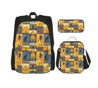 MQGMZ Ancient Egypt Tribe Series Sac à dos isotherme de grande capacité pour ordinateur portable, noir, One Size