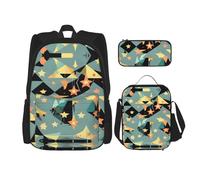 MQGMZ Atomic Stars Sac à dos isotherme de grande capacité pour ordinateur portable Motif rétro, noir, One Size