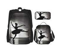 MQGMZ Sac à dos isotherme de grande capacité avec imprimé ballerine pour ordinateur portable, noir, One Size