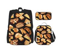 MQGMZ Sac à dos isotherme de grande capacité pour ordinateur portable Motif sandwichs au fromage, noir, One Size