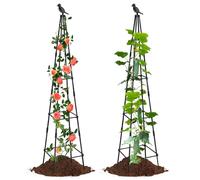 MQHUAYU Lot de 2 Treillis de Jardin pour Plantes grimpantes d'extérieur, 165,1 cm de Haut, Treillis obélisque avec hauteurs réglables pour Plantes d'intérieur en Pot, vignes, Supports de Fleurs,