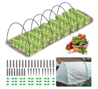 MQJIAZHI 30 Pièces Arceau pour Serre Tunnel, 41CM Support d’arceaux de Jardin Ajustable en Fibre de Verre Antirouille, Pépinière de Légumes avec Arceau de Jardin, Arceaux de Jardin