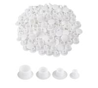 MQLSAERI 160 Pièces Cache Trou en Plastique, Bouchon Blanc pour Trou de Vis et Ecrou, Bouchons de Trou Meubles pour Chaise Armoire Placard étagère 5mm/6mm/8mm/10mm - Blanc