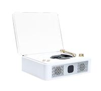 MQODLFP Lecteurs CD Bluetooth de bureau pour la maison, haut-parleurs intégrés, prise casque rechargeable, lecteur CD vintage, blanc