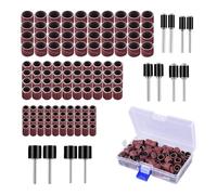 MQODLFP Lot de 132 tambours de ponçage, 120 manchons de ponçage en oxyde d'aluminium grain 120 et 12 mandrins de tambour