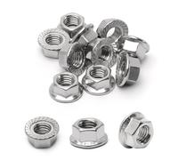 MQODLFP Lot de 16 écrous de verrouillage M10 de rechange - Écrous hexagonaux à bride dentelée - Convient pour mécanisme domestique M10 - 1,5 mm