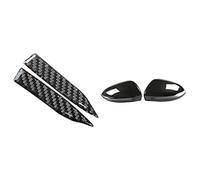 MQODLFP Lot de 2 autocollants anti-rayures et 2 coques de rétroviseur en fibre de carbone ABS