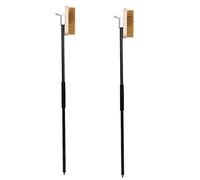MQODLFP Lot de 2 brosses à pizza en cuivre avec poils en laiton et manche en aluminium de 80 cm
