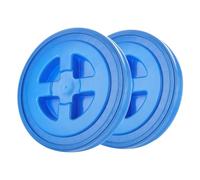 MQODLFP Lot de 2 couvercles de seau étanches en plastique de 19 litres - Couvercle à vis pour seau de stockage d'aliments pour animaux domestiques - Bleu
