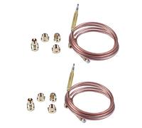 MQODLFP Lot de 2 thermocouples universels pour cuisinière à gaz 900 mm M6X0.75 avec écrous enfichés (cinq) thermocouple