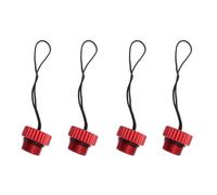 MQODLFP Lot de 4 bouchons filetés pour valve de réservoir de plongée 5/8-14NPS - Bouchon anti-poussière - Rouge