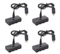MQODLFP Lot de 4 coupleurs de batterie factice CC + câble USB 5 V pour NP F550 F570 F770 F750 F970 F990 avec câble USB