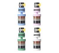 MQODLFP Lot de 4 filtres rotatifs universels amovibles et lavables pour robinet de cuisine 6 couches en polypropylène + ABS + PVC