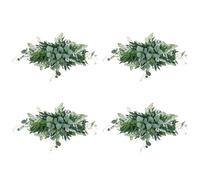 MQODLFP Lot de 4 guirlandes de feuilles d'eucalyptus artificielles à suspendre pour porte d'entrée, maison, fenêtre, mur, arche de mariage