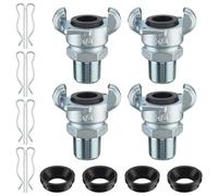 MQODLFP Lot de 4 raccords de tuyau d'air NPT à 2 pattes - Raccord universel Chicago pour extrémité femelle et mâle (extrémité mâle, 1,9 cm) facile à utiliser